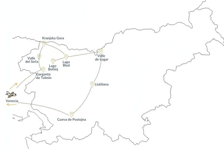 itinerario Eslovenia con niños mapa
