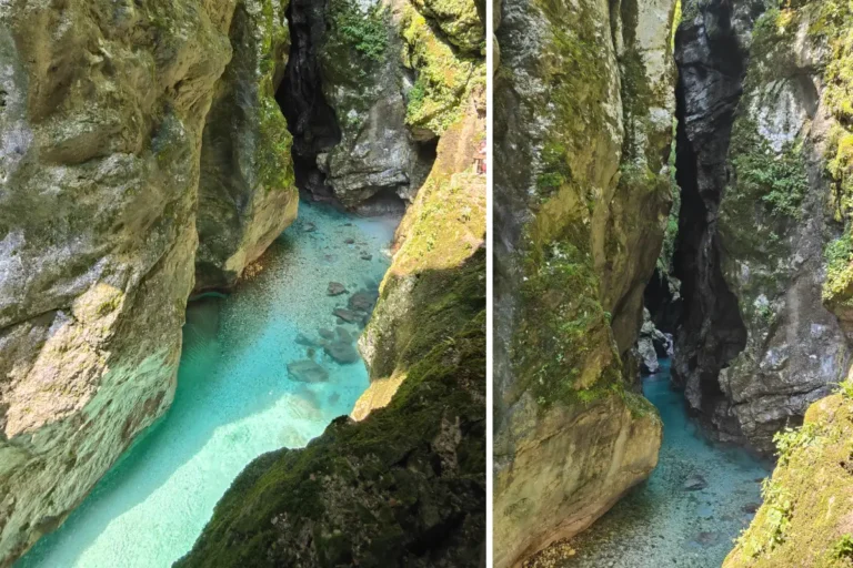 Garganta de Tolmin con niños