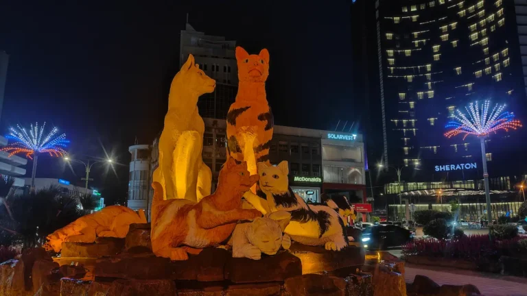 kuching con niños